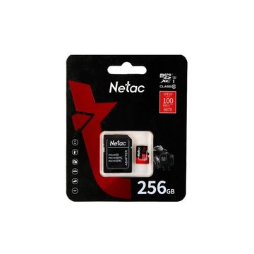 Cartão de Memória Netac 256 GB Micro SDXC Classe 10 com Adaptador - NT02P500PRO-2