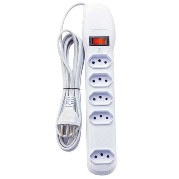 Filtro de Linha Force Line com 5 Tomadas 3 Pinos 3 Metros Branco - 7200