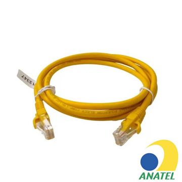 Cabo Patch Cord Cat.6 0,5 Metro Amarelo Seccon SecLan WT-2038B-CAT6-0.5M-YL - Homologado ANATEL