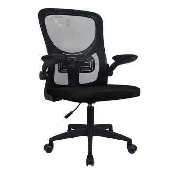 Cadeira Giratória com Braço Estofada Tela Mesh Preto Office Vinik - LC2