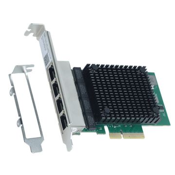 Placa de Rede PCI-Express 2.5G X4 Quad Pcyes - LC2500-IT4P - Suporte Low Profile