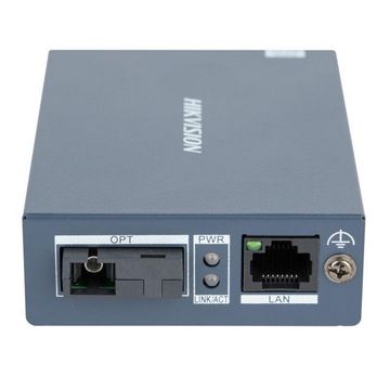 Conversor de Mídia Receptor Hikvision RJ45 10/100/1000 / Fibra Óptica 20 KM SC - DS-3D501R-A-SINOP-03