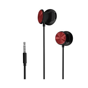 Fone de Ouvido Intra Auricular com Microfone Plug P2 Preto / Vermelho HP- DHH-1112BK-SINOP-03
