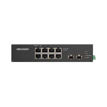 Switch Industrial PoE+ Hikvision DS-3T0510HP-E/HS 8 Portas GE 10/100/1000 + 2  Portas SFP Com Fonte 120w