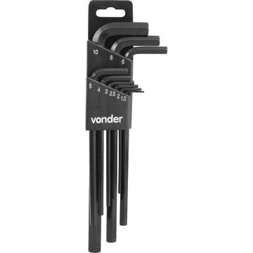 Chave Allen Kit com 9 Peças 1,5mm a 10mm Vonder - 3573150100