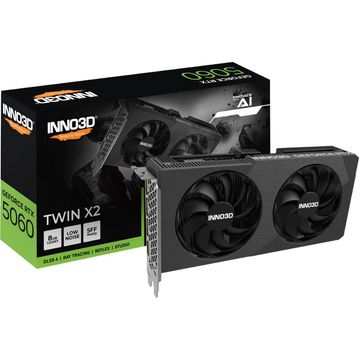Placa de Vídeo inno3D Geforcw RTX5060 Twin X2 OC 8GB DDR7 128Bits 1x HDMI 3x Displayport - RTX5060 - N50602-08D7-195071N