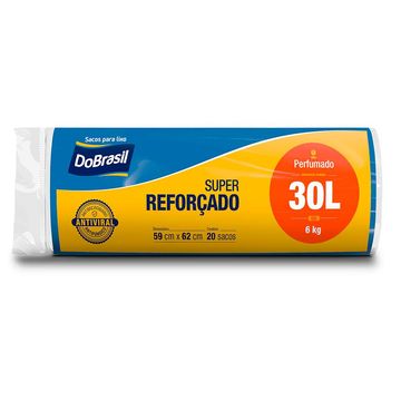 Saco de Lixo Perfumado Azul 30 Litros 59x62cm CasaFort - 10120709 - Pacote com 20 Unidades