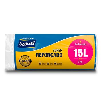 Saco de Lixo Perfumado Azul 15 Litros 39x58cm CasaFort - 10120765 - Pacote com 40 Unidades