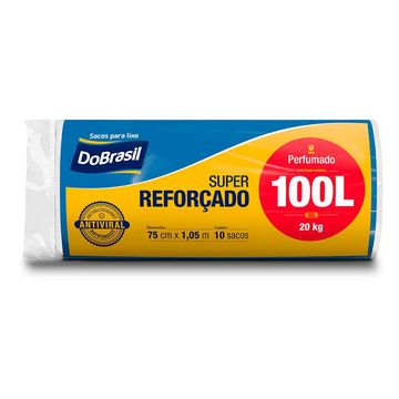 Saco de Lixo Perfumado Azul 100 Litros 75x105cm CasaFort - 10120765 - Pacote com 10 Unidades