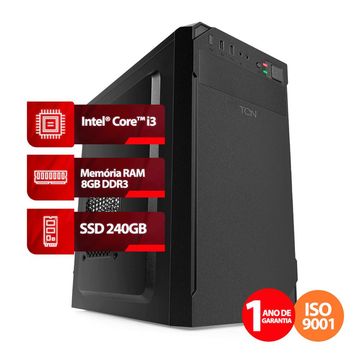 Micro Computador TCN Get 73747 Core i3 2120 Memória 8 GB SSD 240 GB sem Monitor