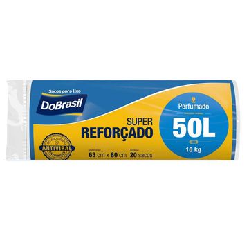 Saco de Lixo Perfumado Azul 50 Litros 63x80cm CasaFort - 10120710 - Pacote com 20 Unidades