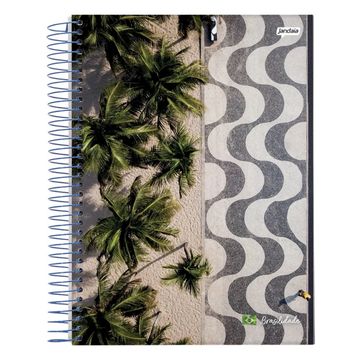 Caderno Universitário Capa Dura Espiral 15 Matérias 300 Fls 200x275 Brasilidade - Pacote com 2 Unidades - Jandaia - 08147-55