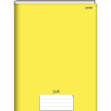 Caderno Brochura Capa Dura Costurado 96 Fls 200x275 Stiff Amarelo - Pacote com 5 Unidades - Jandaia - 61-55