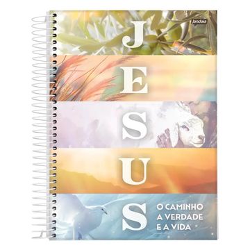 Caderno Universitário Capa Dura Espiral 1 Matéria 80Fls 200x275 Believe Fé - Pacote com 4 Unidades - Jandaia -69046-27