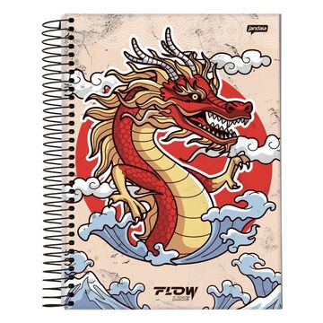 Caderno Universitário Capa Dura Espiral 12 Matérias 192Fls 200x275 Flow Line Street - Pacote com 4 unidades - Jandaia - 68753-88