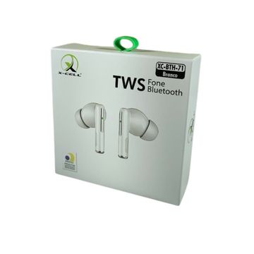 Fone de Ouvido Intra-Auricular TWS Bluetooth 5.3 Branco  X-Cell - XC-BTH-71P