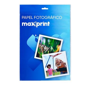 Papel Fotográfico Glossy Brilhante A4 135g 50 Folhas Maxprint - 58000003