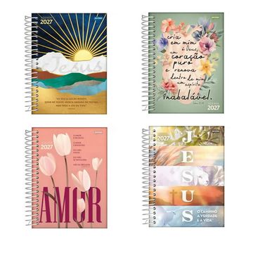 Agenda 2027 Capa Dura Espiral 352 Folhas 133x178mm Believe - Jandaia - Pacote com 4 Unidades - 74719-27