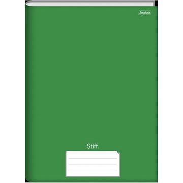 Caderno Brochura Capa Dura Costurado 48 Fls 140x200 Stiff Verde - Pacote com 10 Unidades - Jandaia - 00050-55