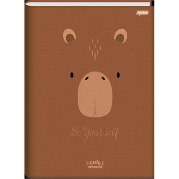 Caderno Brochura Capa Dura Costurado 80 Fls 200x275 Cute Animals - Pacote com 5 Unidades - Jandaia - 72765-77