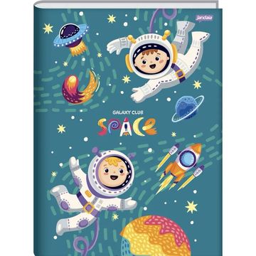 Caderno Brochura Capa Dura Costurado 80 Fls 200x275 Galaxy Club Space - Pacote com 5 Unidades -  Jandaia - 78390-77