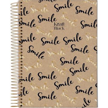 Caderno Universitário Capa Dura Espiral 1 Matéria 80 Fls 200x275 Kraft Black - Pacote com 4 Unidades - Jandaia - 74812-27