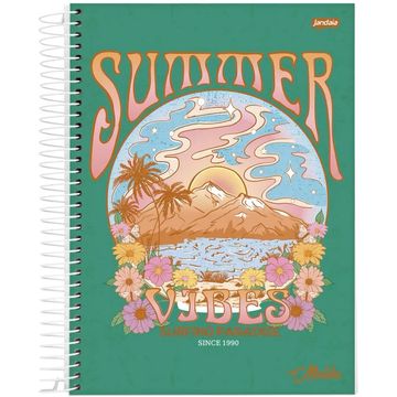 Caderno Universitário Capa Dura Espiral 10 Matérias 200 Fls 200x275 Cali e Malibu - Pacote com 4 Unidades - Jandaia - 74716-77