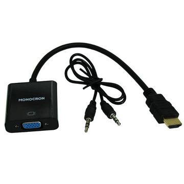 Cabo Conversor HDMI Macho para VGA Fêmea + Audio 25cm Monocron - Potencial Suprimentos - 14899