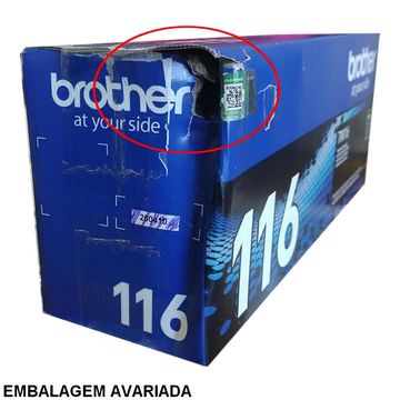 Toner Brother Preto Original - TN116BR - 1.000 páginas para HL-L1222, HL-L1232W, DCP-L1632W EMBALAGEM AVARIADA