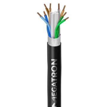 Cabo de Rede Blindado 23AWG Megatron Cat.6 4 Pares Azul - 100% Cobre Homologado ANATEL - Vendido no Metro