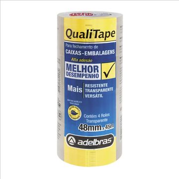 Fita Empacotamento Transparente Adelbras 48mmx45 Metros Pacote com 4 Unidades - 0811000019-SINOP-03