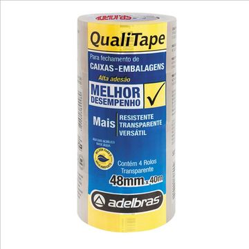 Fita Empacotamento Transparente 48mm x 40 Metros Pacote com 4 Unidades - Adelbras - 0811000018-SINOP-03