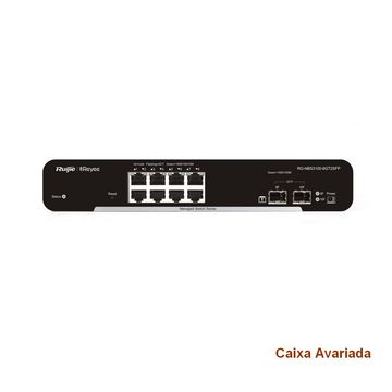 Switch Gerenciável L2 Ruijie | Reyee RG-NBS3100-8GT2SFP 8 Portas 10/100/1000 Mbps + 2 SFP - NOVO COM EMBALAGEM AMASSADA