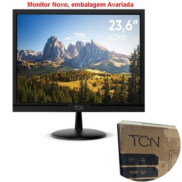 Monitor TCN/Goldentec Tela 23,6 LED 60Hz Full HD Preto 1x VGA 1x HDMI - 73577 - PRODUTO NOVO COM EMBALAGEM AVARIADA