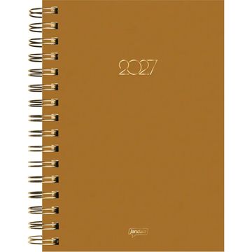 Agenda 2027 Capa Dura Espiral 184 Folhas 136x194mm Executiva Caramelo Jandaia - Pacote com 4 unidades- 78201-27