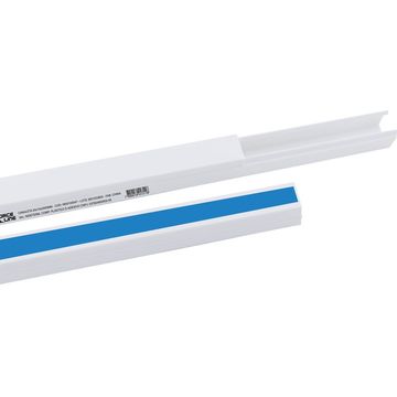 Canaleta Fechada Force line Barra 2 Metros 10x10mm Branco com Dupla Face sem Divisória - Vendido Unitário - 0600100250