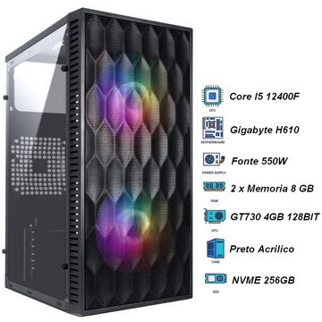 Kit Yakao Core i5 12400F Memória 16 GB SSD 256 GB com Placa de Video de 4 GB 128bit Placa Mãe H610 Gigabyte - Faturado Partes e Peças