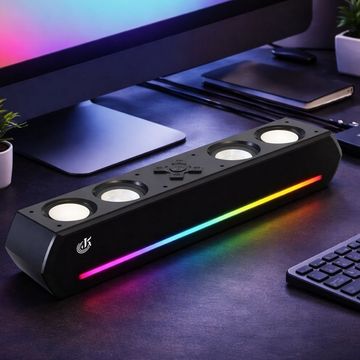 Caixa de Som Hoopson 15,0W RGB Preto Usb Bluetooth  - CX-PC022PLED