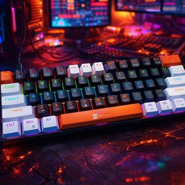 Teclado USB Gamer Mecânico R8 com Led RGB - TPC-1037BWO