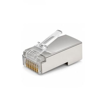Conector RJ45 Comtac Macho 8x8 Cat.5 Blindado - CY-7014 - Pacote com 50 unidades