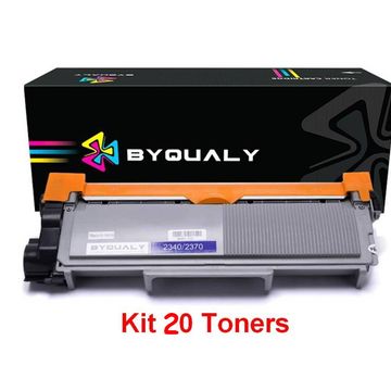 Kit 20 Toner Brother TN2340, 2370 Preto Byqualy Potencial Suprimentos - BQ-TN-2340/2370 KIT122420/20