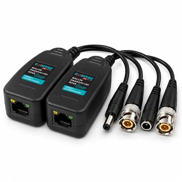 Vídeo Balun Passivo AHD Cat.5, Cat.6 RJ45 com Rabicho Comtac - 35407182