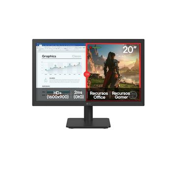 Monitor LG Tela 20 LED 75Hz 2ms Full HD Preto 1x VGA 1x HDMI - 20U401A-B.AWZM