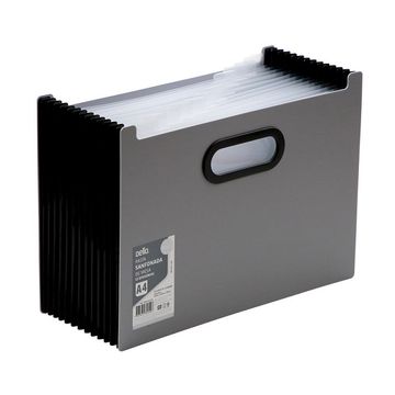 Pasta Sanfonada Premium de Mesa com 12 Divisórias Cinza Unitário Dello - 03.03.G.012