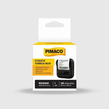 Etiqueta Adesiva Térmica 40 x 40mm 1 Rolo 180 Etiquetas Compatibilidade Impressora Térmica Portátil PIMACO M220 Branca Pimaco - M2204040 - 971015