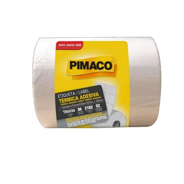 Etiqueta Adesiva Térmica 50 x 30mm 2 Carreiras 36 Metros Pimaco - 970811