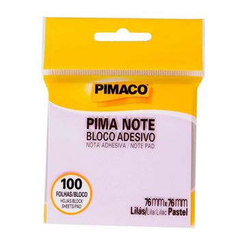 Bloco de Notas Adesivo 76x76mm com 1 Bloco de 100 Folhas Lilas - Pimaco - 970823
