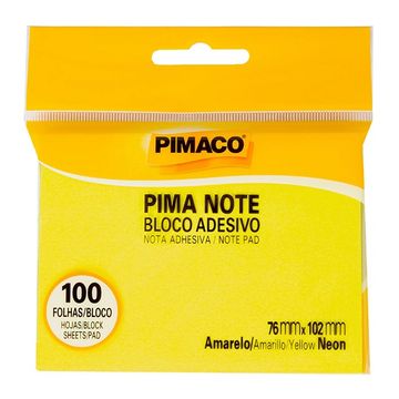 Bloco de Notas Adesivo 76X102mm com 1 Bloco de 100 Folhas Laranja Neon Pimaco 970825