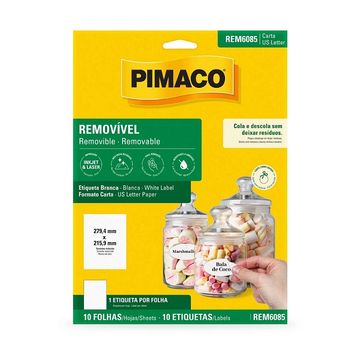 Etiqueta Adesiva Carta Pacote com 10 Folhas 10 Etiquetas Branca - Pimaco - REM6085