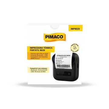 Mini Impressora Térmica Portátil USB/Bluetooth Não Fiscal Pimaco - M220